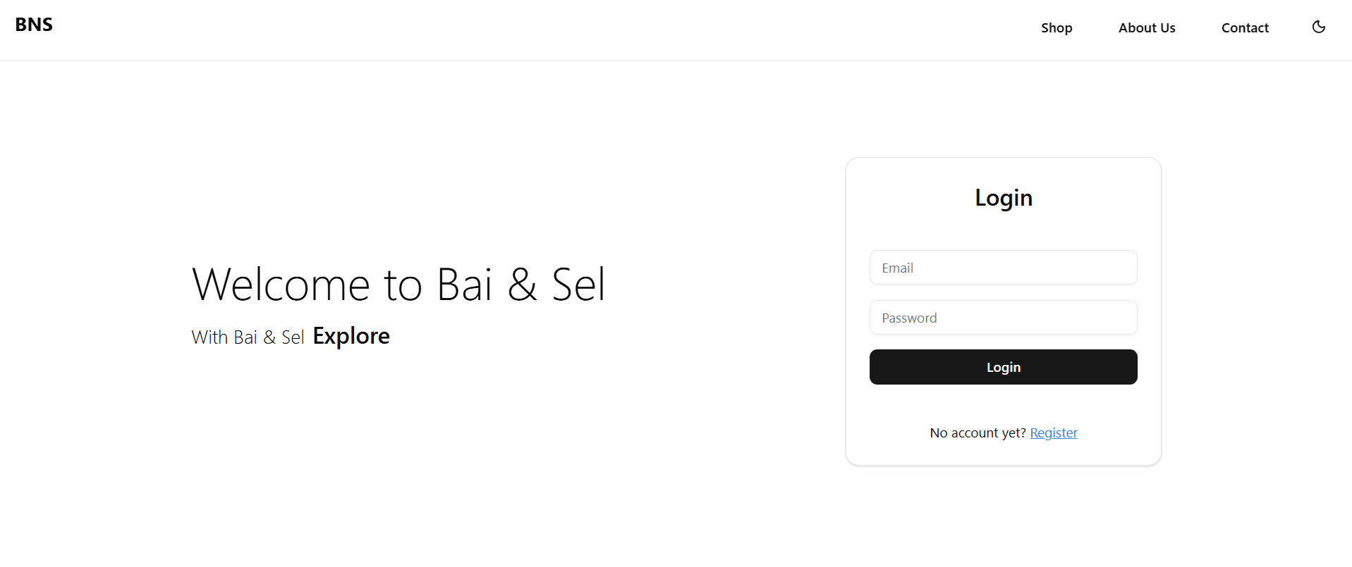 Bai and Sell project screenshot